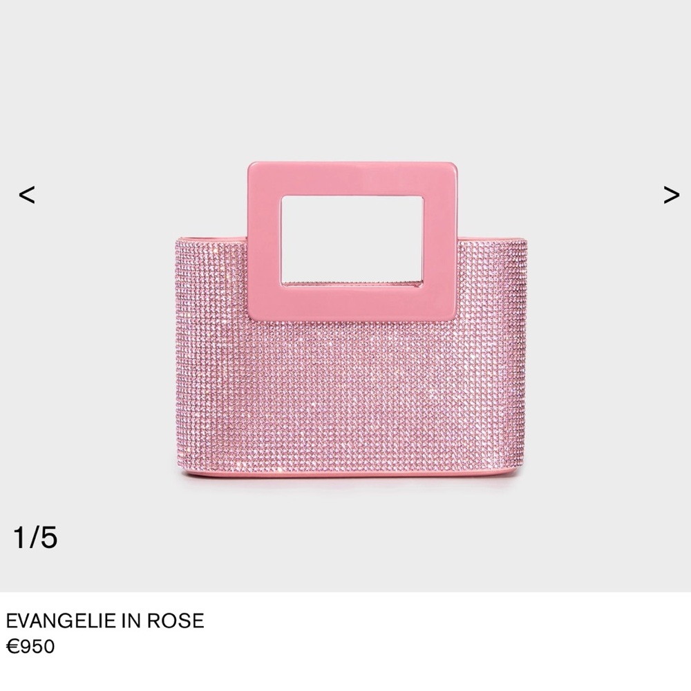 Pink Mini Bag with Glossy Finish and Textured Design